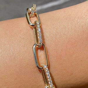 2.10CT 3D Diamond Diamond Paper Clip Link Bracelet