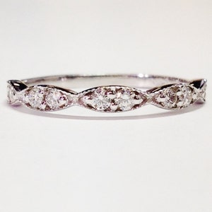 0.30CT Diamond Anniversary Ring Art Deco Antique Style Half - Etsy