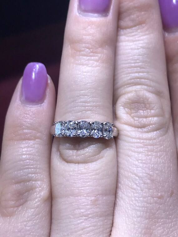 5 stone diamond on sale ring 2 carat