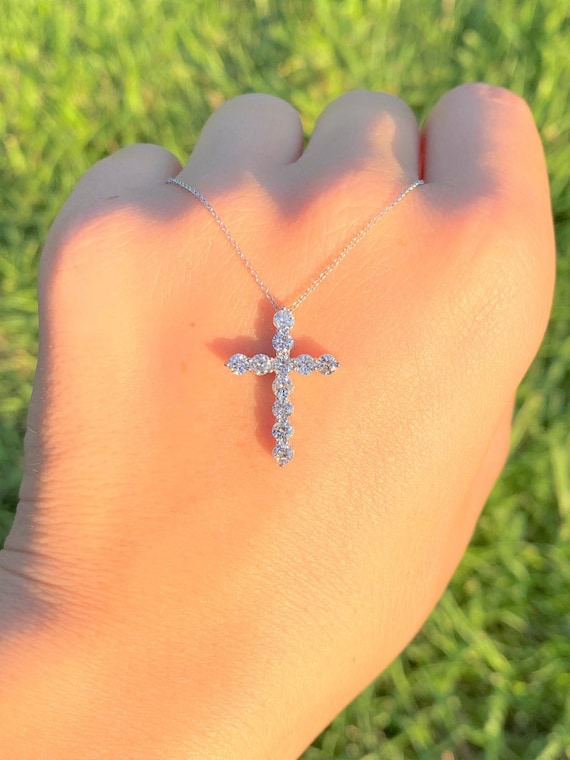 Dazzlingrock Collection 0.15 Carat Diamond Cross Pendant - 10K/14K/18K Gold Options, With 18" Chain