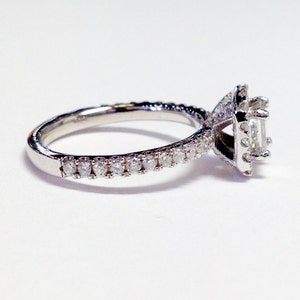 0.75CT Diamond Cushion Halo Princess Cut Diamonds Engagement Ring Wedding Rings Anniversary Bands Platinum 18K 14K White Yellow Rose Gold image 2