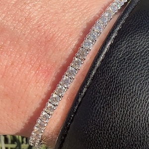 5.00 Carat Round Diamond Tennis Bracelet Prong Set Round Diamonds 4 Prongs Basket Setting 14K White Gold