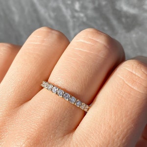 1.25CT Diamond Eternity Ring Prong Set 2.50MM Diamonds Wedding Band Stackable Bands Anniversary Rings 14K White Yellow Rose Gold image 3