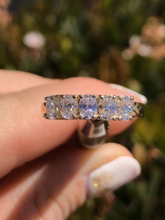 5 stone 2024 oval diamond band