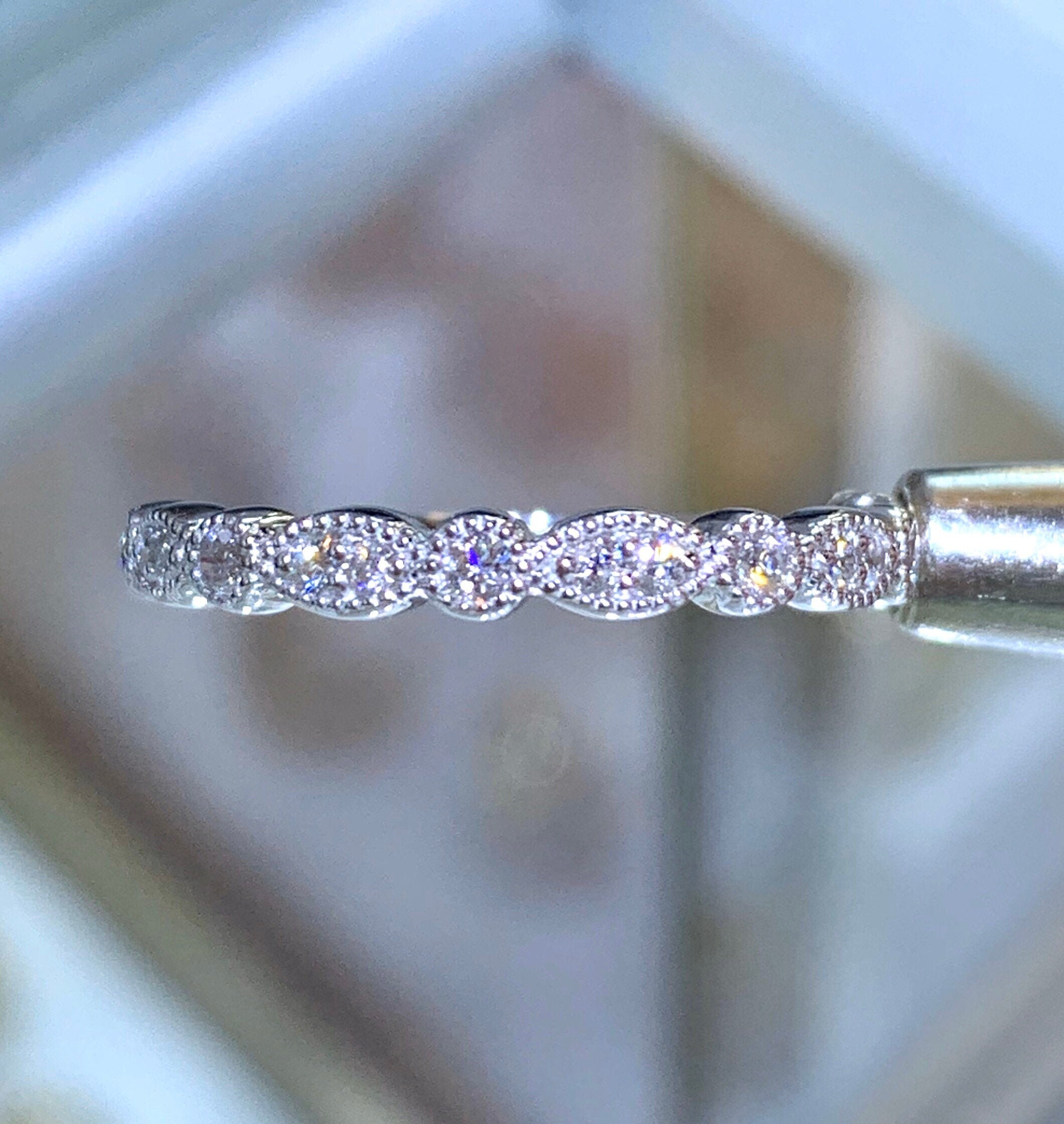 0.25CT Diamond Art Deco Antique Style Half Eternity Band Diamonds Wed…