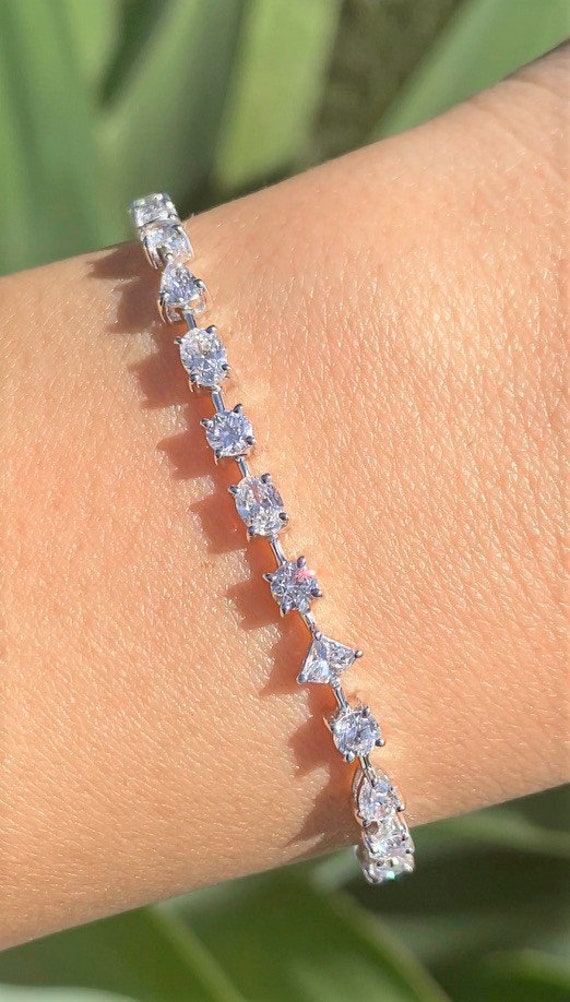 Mixed Shape Lab Created Diamonds Tennis Bracelet – With Clarity