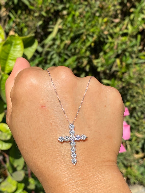Sideways Diamond Cross Necklace – Gempress®