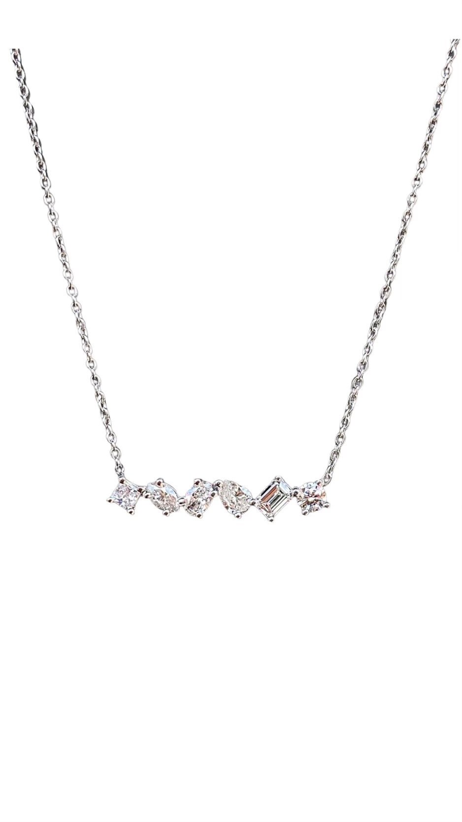 0.75CT Diamond Multi Shaped Fancy Necklace Prong Bar Pendants - Etsy