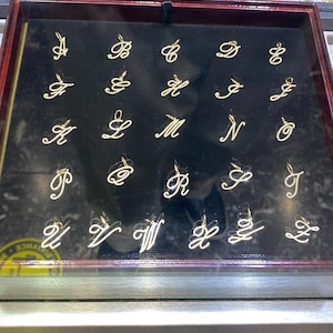 Daimond Cursive Script Script Diamond Initial Pendants Personalized Cursive Alphabet Letters ...