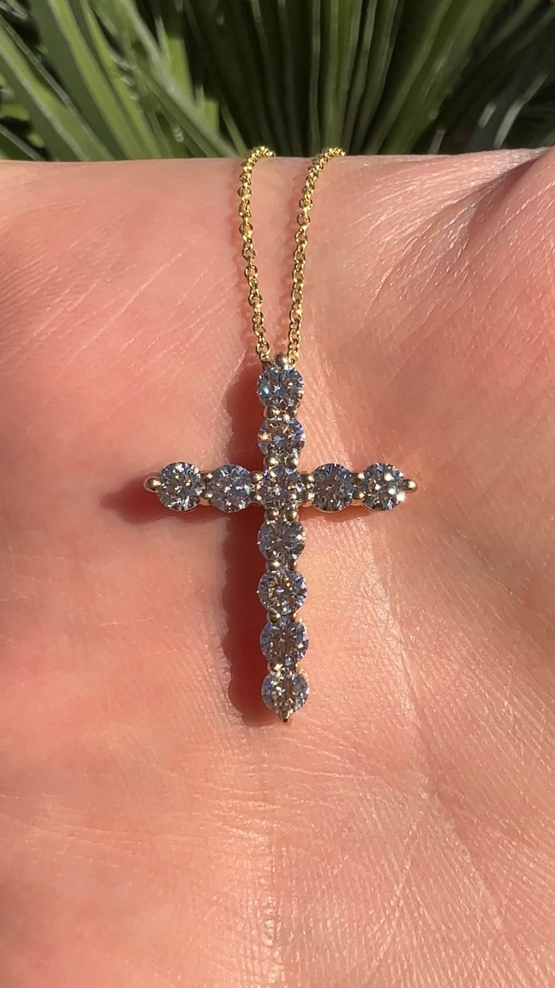 1.50CT Diamond Cross Shape 11 Round Brilliant Stones Prong