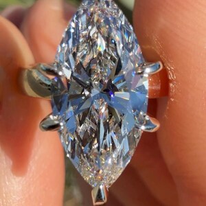 3 Carat Marquise Diamond Engagement Ring Solitaire with 14K White Yellow Rose Gold The Meadow Ring Lab Diamond