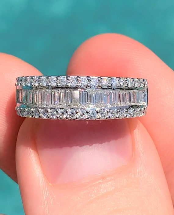 MEN'S BAND 1.50CT ROUND/BAGUETTE DIAMOND 14K WHITE GOLD MEN'S BAND 1.50CT ROUND/BAGUETTE DIAMOND 14K WHITE GOLD