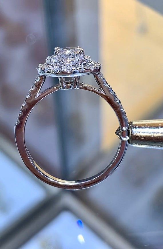 1.00CT Diamond Oval Shape Double Halo Engagement Ring 0.50CT Center Anniversary Rings Band Diamonds Platinum 18K 14K White Yellow Rose Gold Etsy Canada