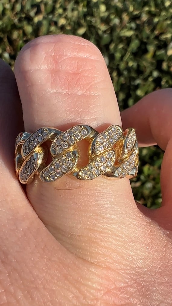 Cuban link ring store mens gold