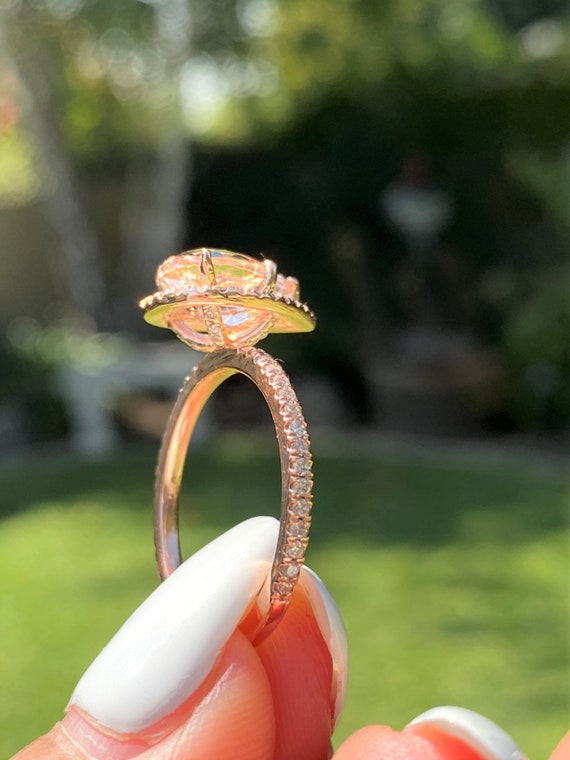 1.50-2.00CT 9 x 7 mm モルガナイト ジェムストーン リング ペア