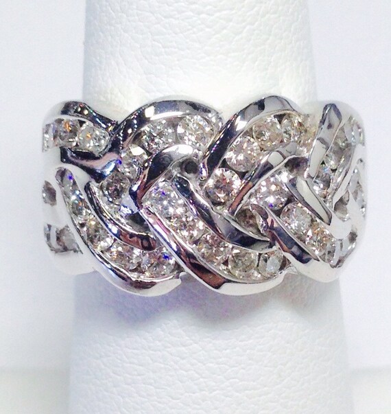 1.25ct White Diamond Art Deco Style Engagement Wedding Ring 14K White Gold Over