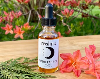 SAMPLE Night Dry Skin Face Oil - Nighttime Face Moisturizer Organic Night Serum Dry Skin Serum Dry Skin Night Face Serum Night Face Oil