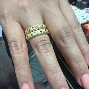Handmade Multicolor Gemstone Band Ring – 14K Gold Vermeil or White Rhodium on Sterling Silver