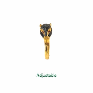 Panther Black Onyx Cz Statement Ring