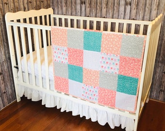 Patchwork Baby Quilt - Spring Tulips