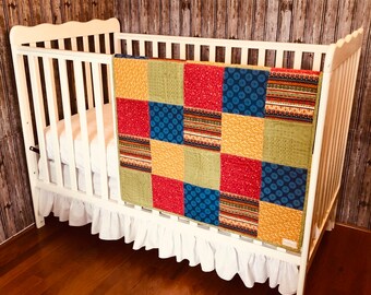 Patchwork Baby Quilt/Blanket,Handmade,Boho,Terre