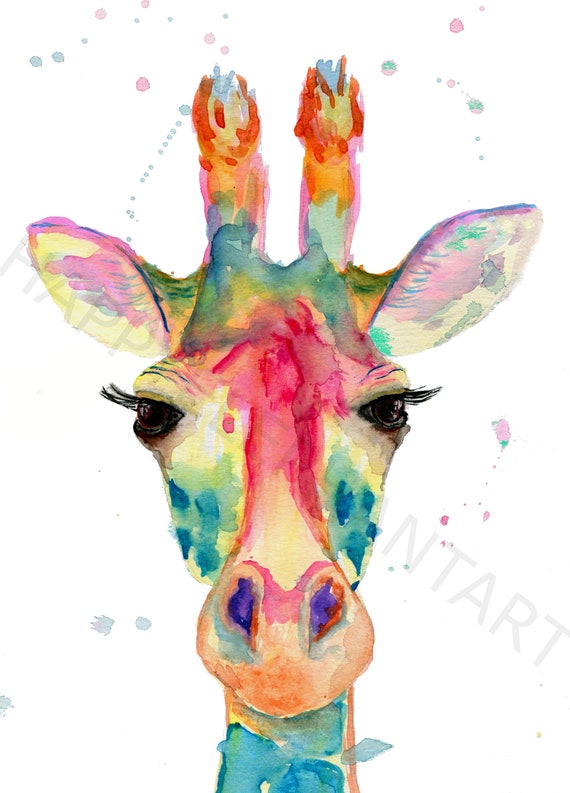 Watercolor Giraffe Painting for Home Decor Watercolor Giraffe - Etsy