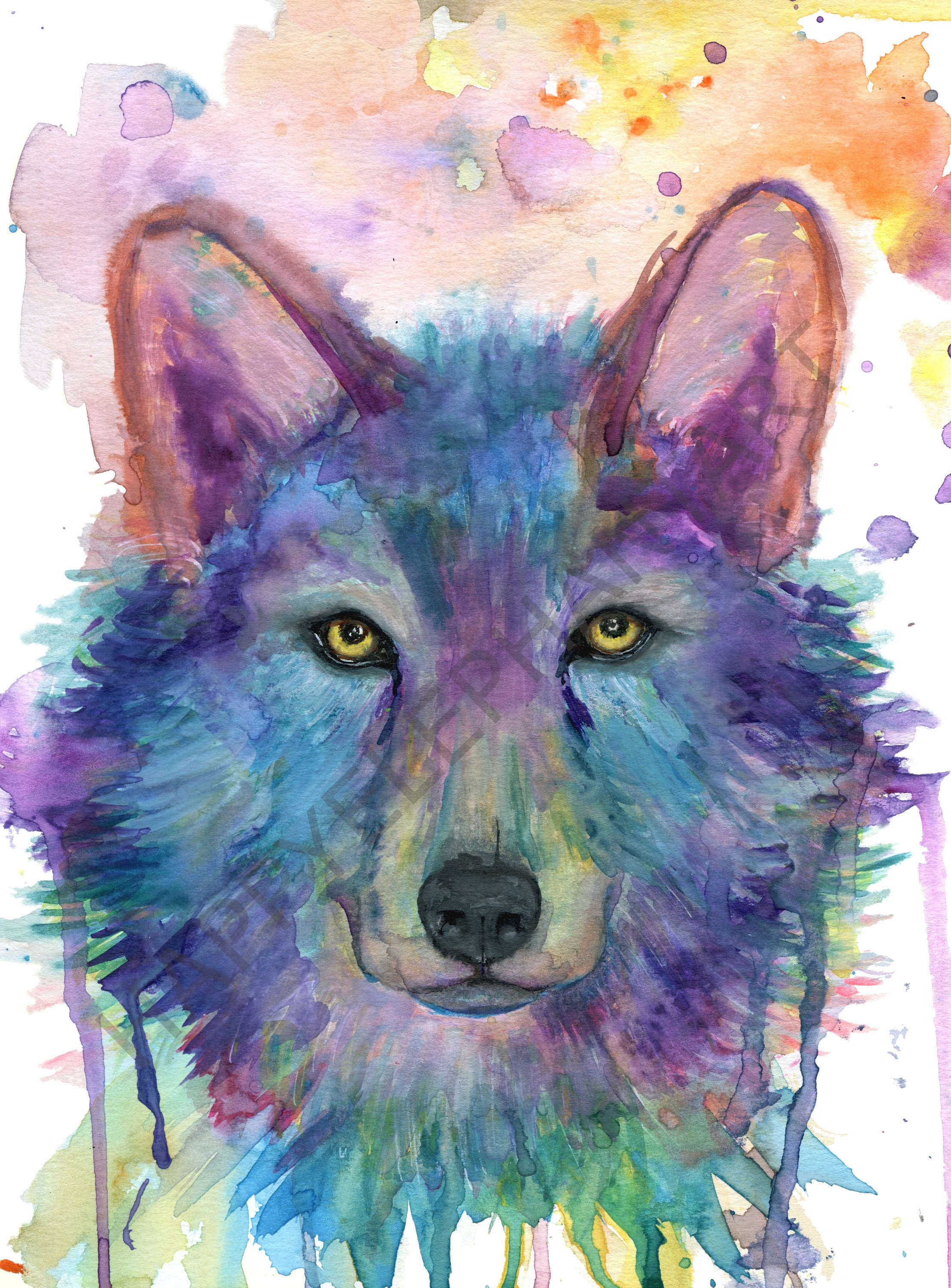 Abstract Wolf Art - Etsy