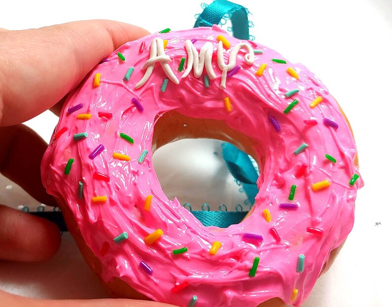 Polymer Clay Donut Ornament Personalized Donut Ornament Etsy