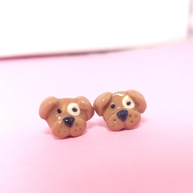 Cute kawaii stud earrings for sensitive ears dog stud Etsy