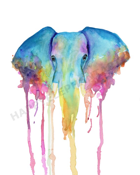 colorful elephant drawing