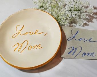 Personalized Handwriting Ring Dish: Loved one's handwriting gift