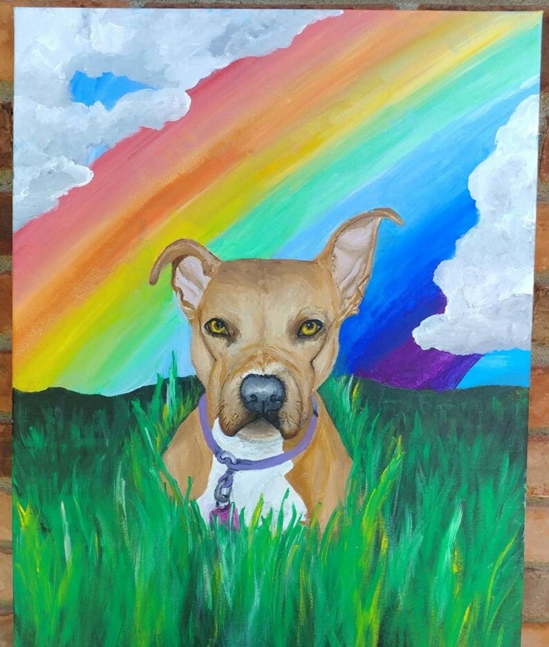 Custom Pet painting acrylic paint on canvas, Personalize pet portrait, Pet memorial painting, Dog lover gift, Pet painting from photo image 4