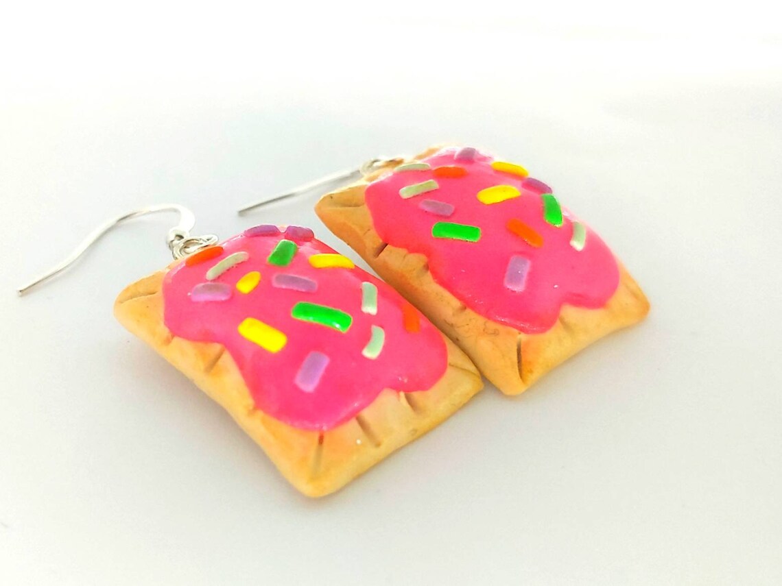 Polymer Clay Food Earrings Cute Food Earring Toaster Pastry Etsy