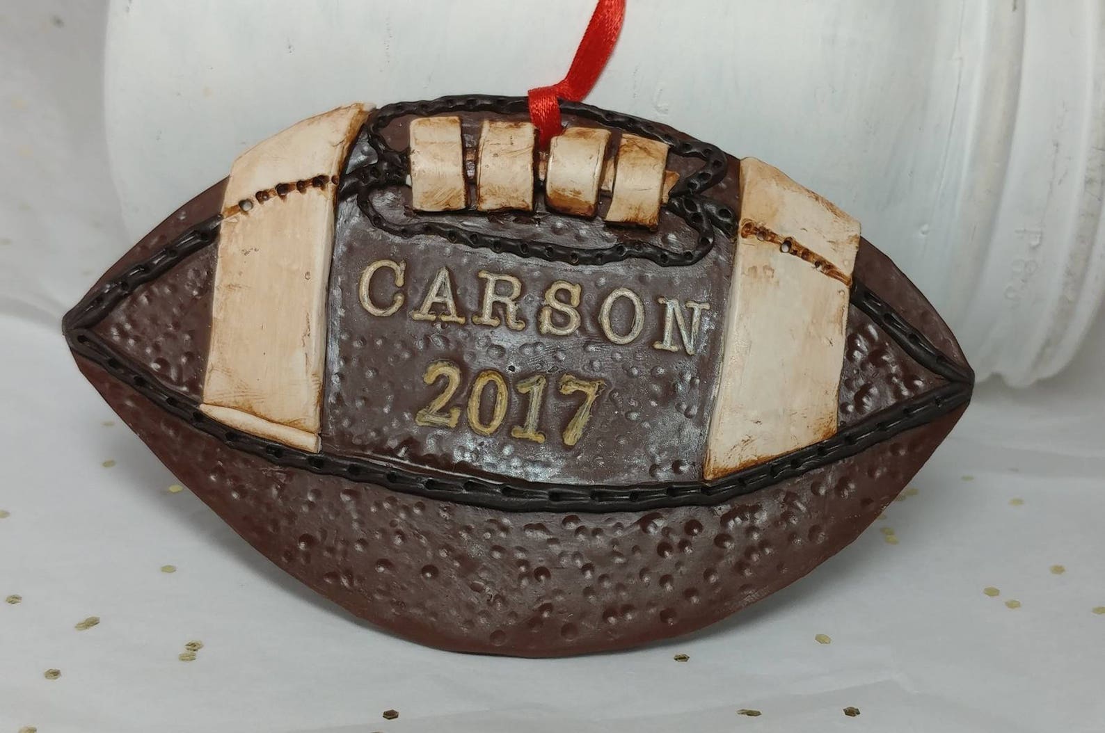 Football Ornament Personalized Ornament Football Christmas Etsy