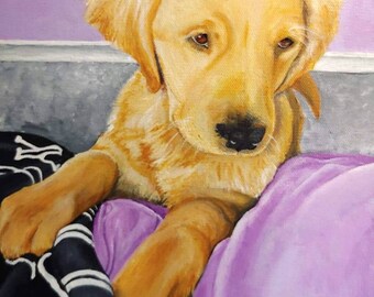 Custom Pet painting acrylic paint on canvas, Personalize pet portrait, Pet memorial painting, Dog lover gift, Pet painting from photo