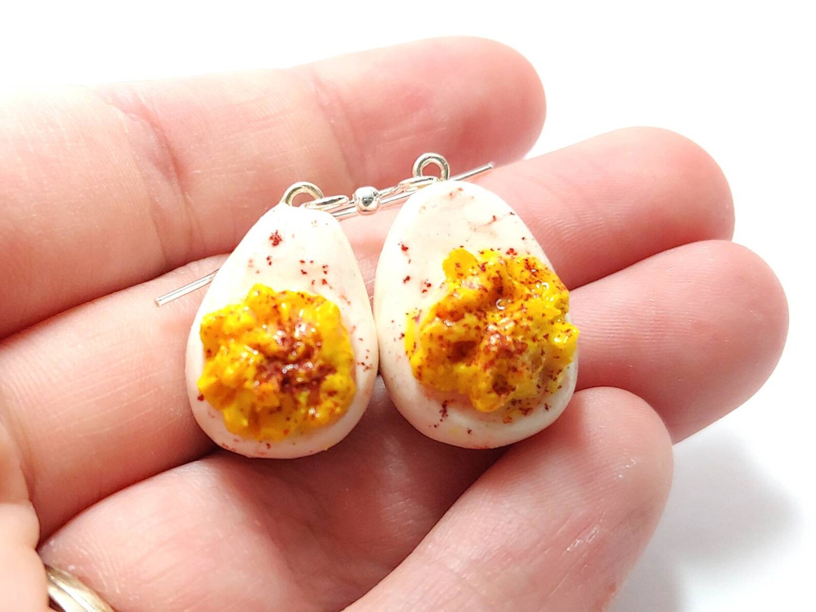 Polymer Clay Food Earrings Deviled Egg Earrings Funny Etsy