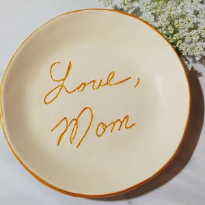 Personalized ring dish with your handwriting, Real handwriting gift, personalized gift for her, handwriting ring dish, Ring dish holder