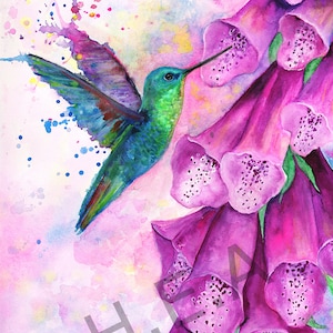 Kolibri Aquarell Art Print: Lebendiges Wohndekor