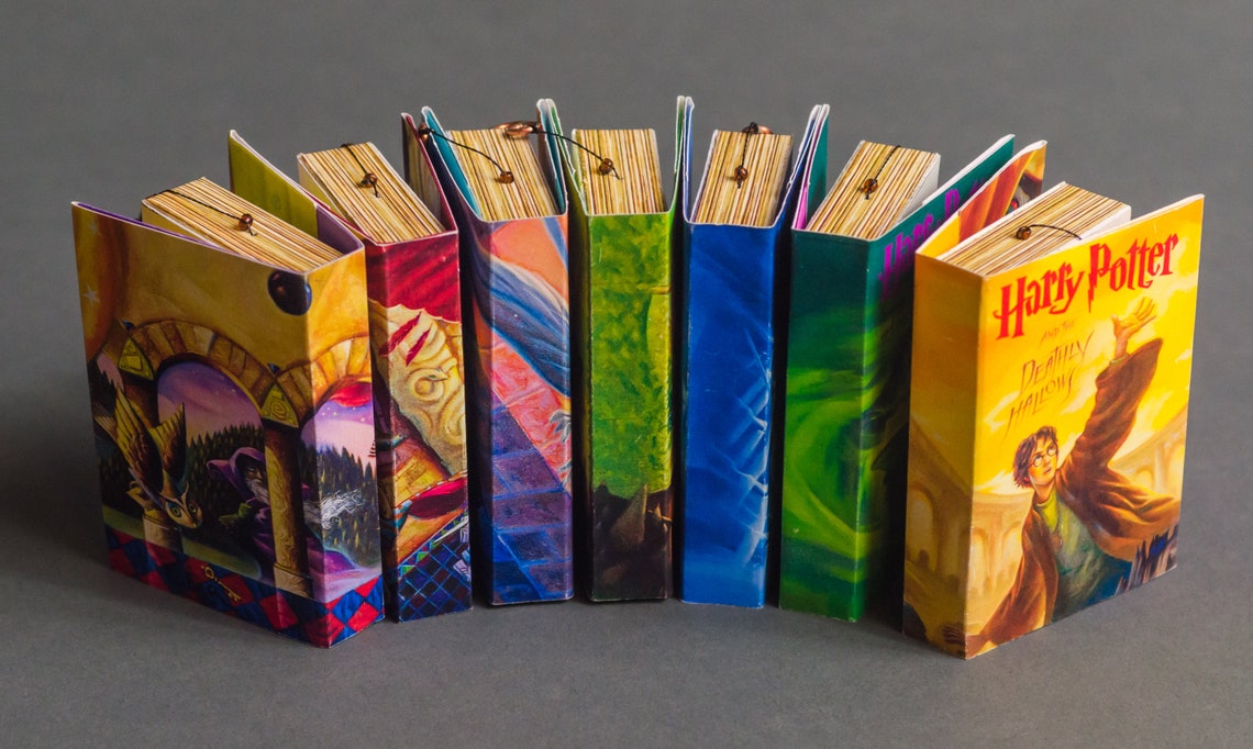 Harry Potter Mini Books 1-7 Set with Ornament option | Etsy