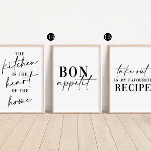 Food Themed Kitchen Prints, Dining Room Wall Art Prints, Unframed Kitchen Poster - Home Décor, Kitchen White and Black A5 A4 A3 Print bild 6