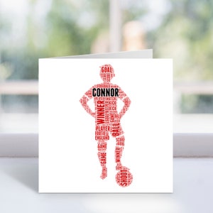 Carte d'art personnalisée footballeur - carte sur le thème du football pour garçons, enfants, fils, petit-fils, neveu
