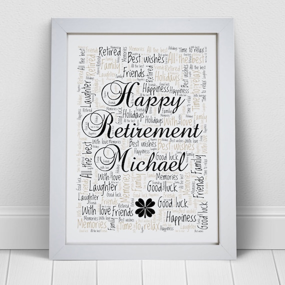 A4 Personalised Sorry You/'re Leaving Colleague New Job Retirement Word Art Print