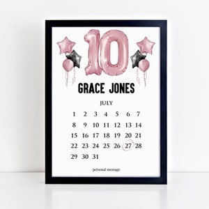 Personalised 10th Birthday Print - Gift Idea 10 Year Old - For Boys, Girls - Son, Daughter, Grandson, Granddaughter, Niece, Nephew, Friend
