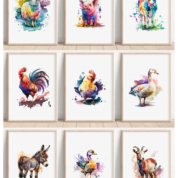 Farm Animal Art Etsy