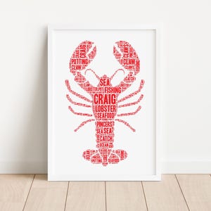 Personalised Lobster Print - Custom Word Wall Art - Friends Birthday Gifts - For Him, Her, Men, Women - You&#39;re My Lobster