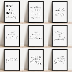 Minimalistic Quote Themed Prints, Bedroom Wall Art Prints, Unframed Master Bedroom Poster - Home Décor, White and Black A5 A4 A3 Prints