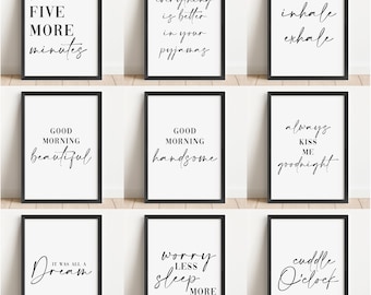 Minimalistic Quote Themed Prints, Bedroom Wall Art Prints, Unframed Master Bedroom Poster - Home Décor, White and Black A5 A4 A3 Prints