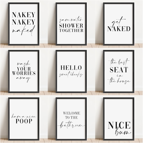 Bathroom Printable Wall Art - Etsy