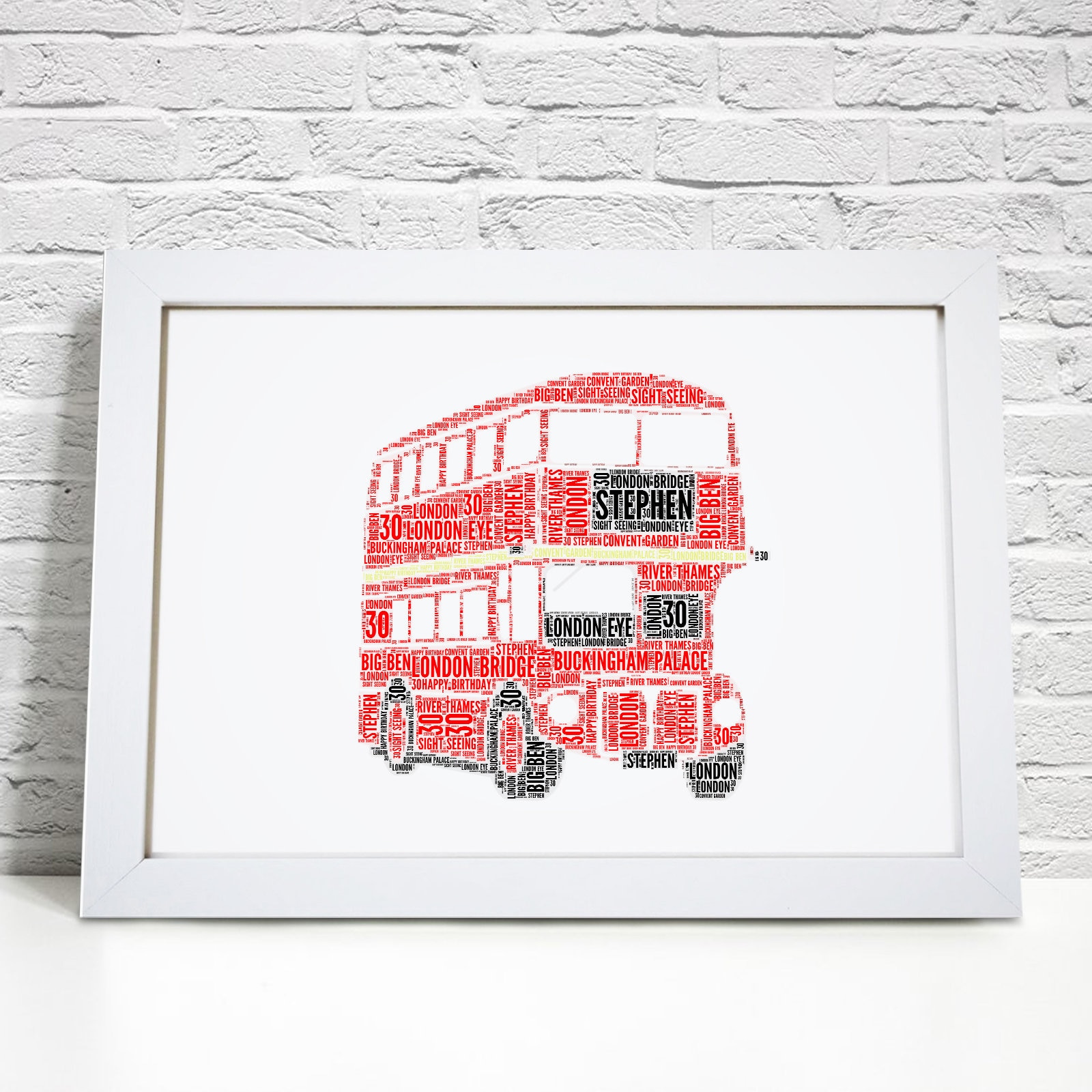 Personalised London Bus Print Custom Word Wall Art Frame - Etsy UK