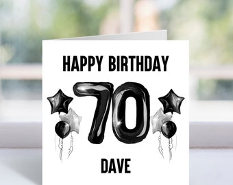 Personalised 70th Birthday Card - 70 Today Card - For Men, Women, Him, Her - Age 70 Card - Seventy Card